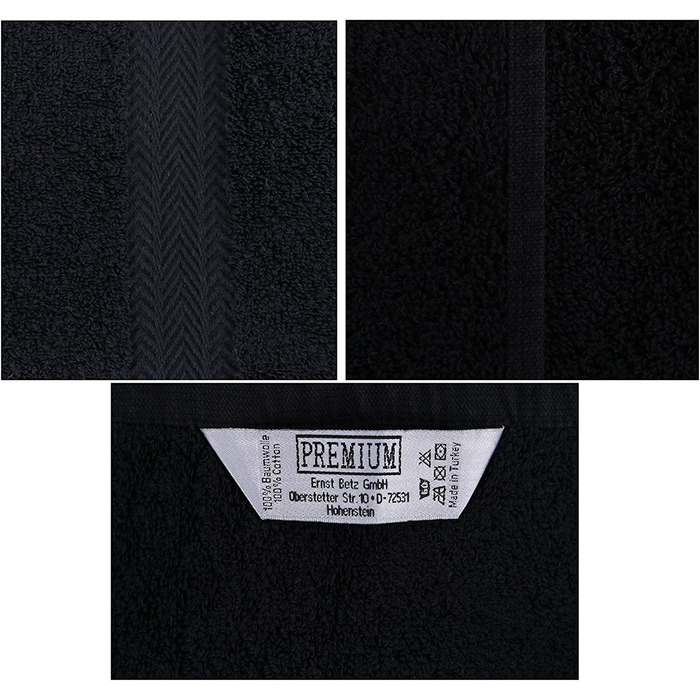 Гостьові рушники Betz PREMIUM 10 шт., 100% бавовна, 30x50 см, бірюзові та чорні