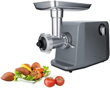 Електрична м'ясорубка Steba MG 3000Pro, 1200 Вт, 3 насадки (3/5/8 мм), велика насадка 6,6 см, нержавіюча сталь