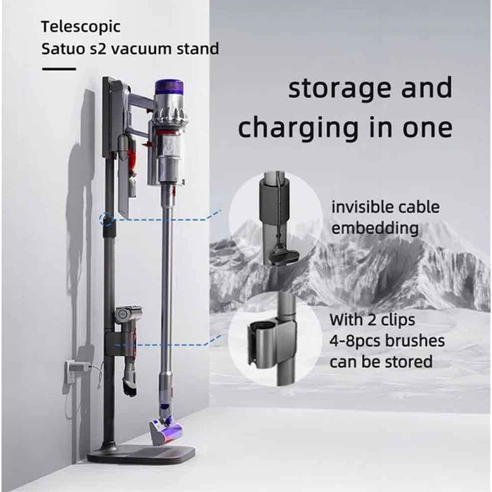 Підставка для зберігання пилососа WuYan, телескопічна, для Dyson V7 V8 SV10 V11 SV12 V15