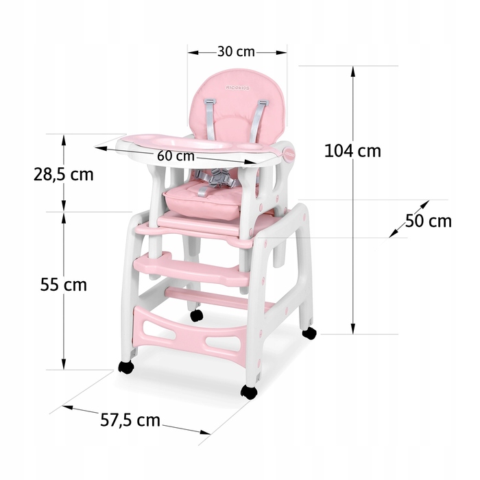 Стілець для годування RicoKids Sinco, 104 x 60 x 50 см