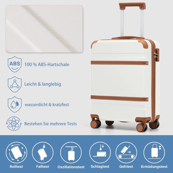 Жорсткий валізу COOLIFE 55x40x20 см для ручної поклажі EasyJet, легкий чемодан з TSA-замком і 4 подвійними колесами, чорний/коричневий