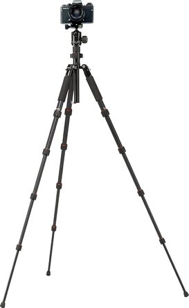 Rollei Compact Traveler No. 1 – легкий алюмінієвий туристичний штатив 31,5 см, Arca Swiss, з кульовою головкою і чохлом, сріблястий