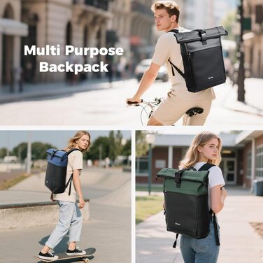 Водонепроникний рюкзак для ноутбука Rolltop (18-25 л), сірий, розмір L (30x13x48 см)