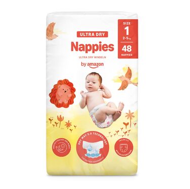 Підгузки By Amazon Ultra Dry розмір 3 (4-9 кг), білі, 172 шт (2 упаковки по 86 шт)