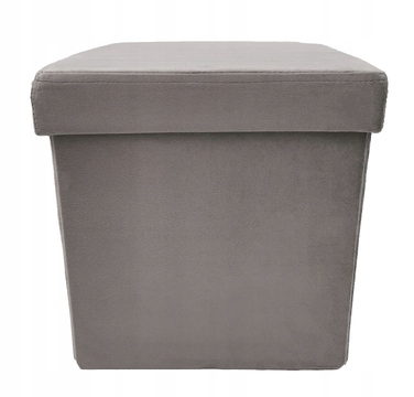 Квадратний оббитий пуф Kontrast сірого кольору зрідним сховищем, 30x30x30 см