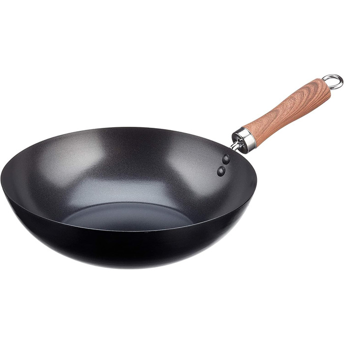 Wecook! Карбоновий вок 24 см з антипригарним титановим покриттям Quantanium, екологічний, без PFOA, для індукції, газу та всіх плит, з ручкою під дерево