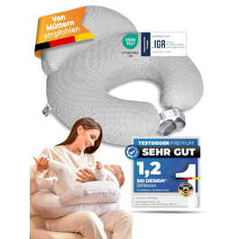 Подушка для годування і вагітних Comfortcuddle з регульованим поясом, безпекова подушка для мами і дитини, сірий з горошком, 60x72x16 см