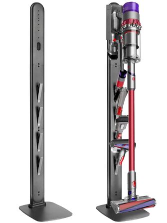 Металевий стійка-тримач для пилососа JUPELI, сумісний з Dyson V16, Gen5, V15, V12, V11, V10, V8, V7, V6, підставка для пилососа та аксесуарів, без свердління, темно-сірий