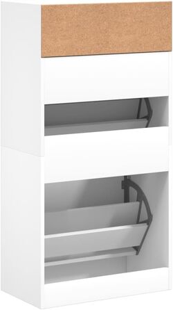 Шафа для взуття vidaXL біла 60x34x116 см, ДСП