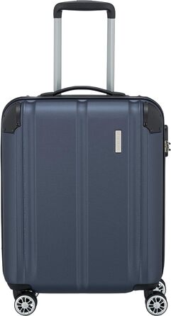 Дорожній чемодан Travelite CITY, ручна поклажа, 4 колеса, легкий, жорсткий корпус, захист від подряпин, 55 см, 40 л, синій