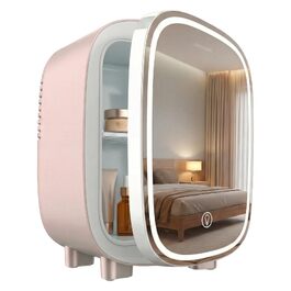 Міні-холодильник для косметики Cecotec CoolingBeauty 4000 Mirror Rose, 4 л, дзеркальна дверцята з LED-підсвіткою, охолодження до 5°C