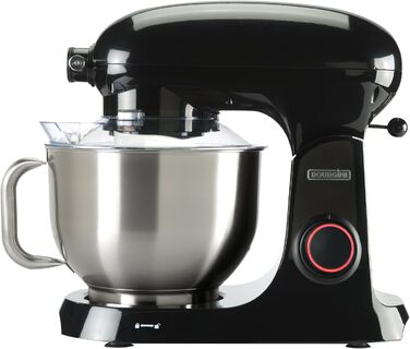 Кухонна машина BOURGINI Steel Kitchen Chef 5,5 л, 1800 Вт, ретро, чорна