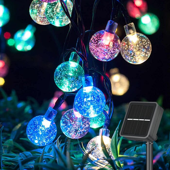 Сонячна гірлянда STANBOW 7.5м, 50 LED кристал, водостійка, 8 режимів, для балкона, саду, дерев, тераси, весіль, різдвяна, мультиколір