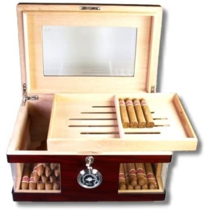 Дерев'яний хумідор Wood Wonderful V-1320 з кришталевим склом для зберігання сигар