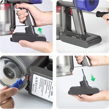 Акумулятор V8 21.6V 4.0Ah для пилососа Dyson V8 (Absolute, Animal, Motörhead, Fluffy) - Оригінал, Замінний
