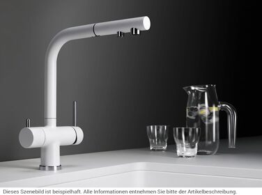 Змішувач кухонний BLANCO Fontas II з фільтром для води, висувний, Silgranit Weiß