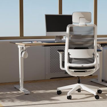 Стол Yaasa Desk Lite регульований по висоті 100x60 см чорного кольору – офісний стіл з автоматичним регулюванням, функцією пам'яті та отвором для кабелів. Електричний стіл, ідеальний для дому (світлий дуб/білий, 120 x 80 см)