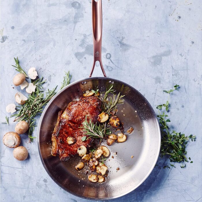 Набір сковорідок BK Cookware Rose, 2 шт, нержавіюча сталь, 24/28 см, сріблястий