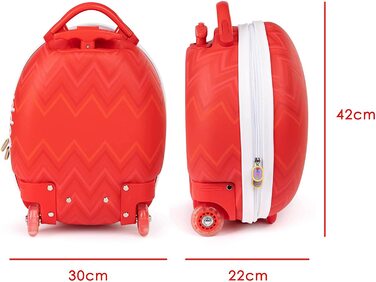 Дитяча валіза-тролей boppi Tiny Trekker 17 л, футбольна, червона, з наклейками, ручна поклажа для хлопчиків і дівчаток