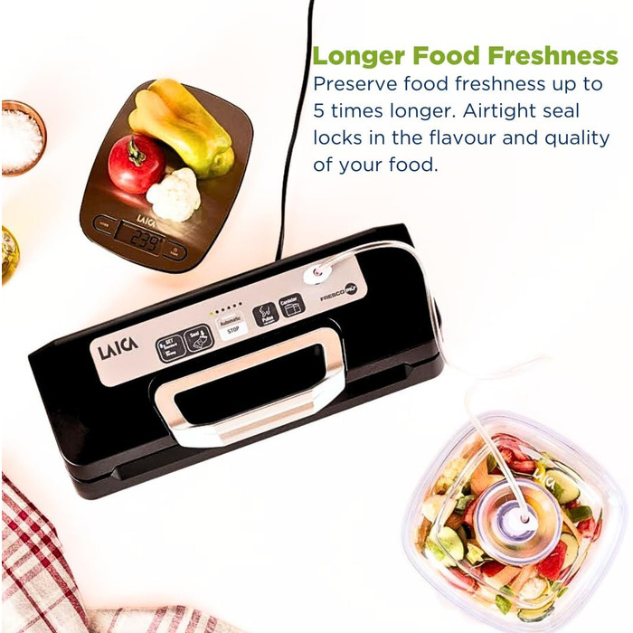 Вакуумний контейнер для продуктів Laica Vacuum Foods, прозорий, набір 1 л та 2 л