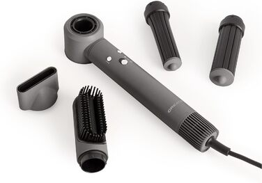 Фен-щітка для волосся CREATE/ION STYLER PRO 5-в-1, іонний, графіт, безщітковий мотор, 1300 Вт, 3 швидкості, 3 температури, холодне повітря, кейс