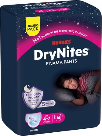 Нічні підгузки-трусики Huggies DryNites для дівчаток 4-7 років, 64 шт