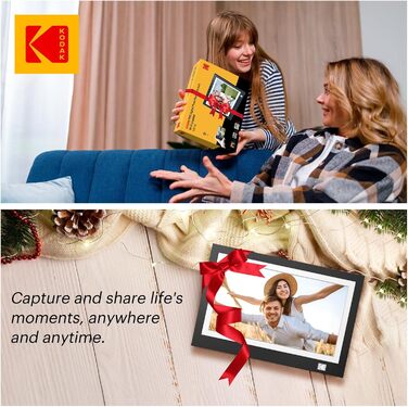 Цифровий фоторамка Kodak 10.1 дюйма з IPS-екраном, відтворення фото/музики/відео, USB/SD, календар, будильник, з пультом дистанційного керування, чорний