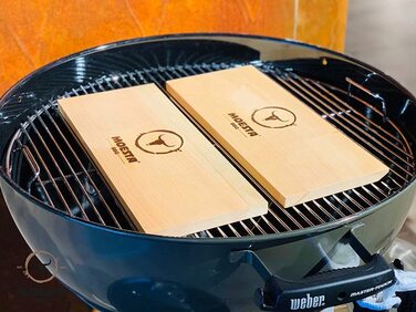 MOESTA-BBQ Дошка для копчення XXL з вільхи, набір 2 шт, багаторазова, без кори, для барбекю та гриля