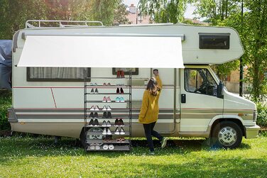 Стелаж для взуття Relaxdays XXL, 10 рівнів, 50 пар, тканинний, 176,5x99x29,5 см, коричневий/чорний