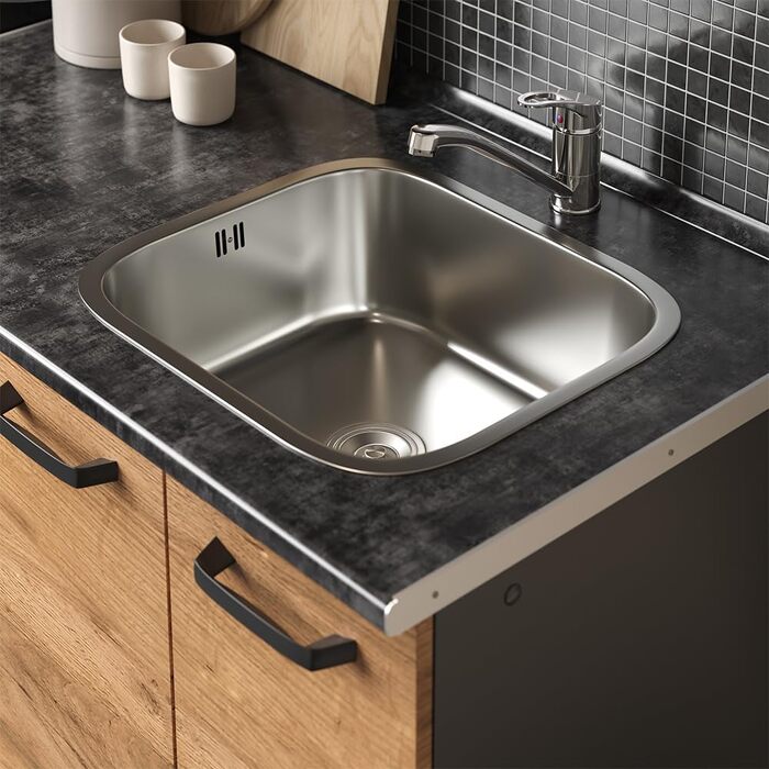Кухонний модуль Vicco R-Line, дуб Goldkraft/антрацит, 160 см, з шафою під плиту, під вбудовану техніку та мийку (без стільниці та мийки)