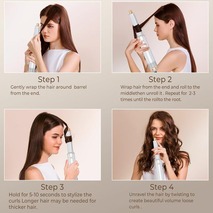 UMIGA Hairstyler 5-в-1: Фен-щітка, плойка, випрямляч для волосся (білий) - професійний набір для укладки