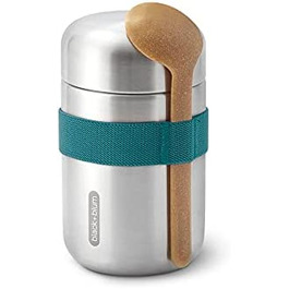 Термос для їжі BLACK + BLUM Food Flask 400 мл, з ложкою, вакуумний, з нержавіючої сталі, океан, зберігає 6 годин тепло та 8 годин холод, герметичний