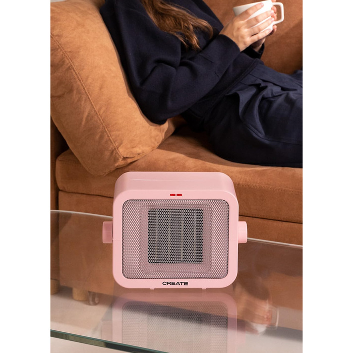 Керамічний обігрівач CREATE WARM BOX рожевий, 1500 Вт, портативний, 2 режими, термостат, PTC, захист від перегріву