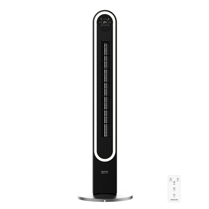 Вентилятор вежа Cecotec EnergySilence 9090 Skyline Ionic 119 см, 45 Вт, з іонізатором, LED сенсорним екраном, пультом ДУ, 3 режими, таймер 12 год, коливання 70°, чорний