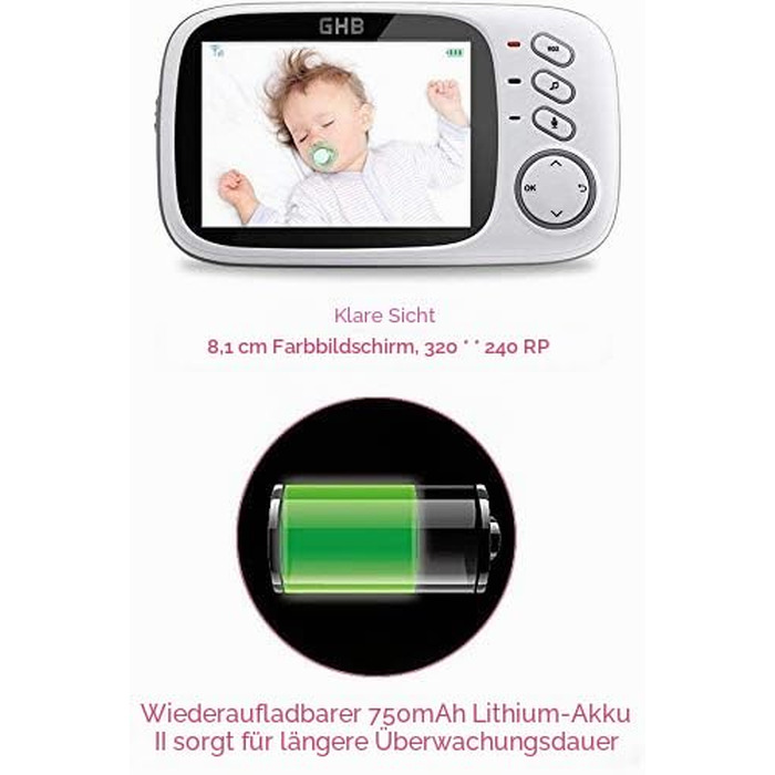 Відеоняня GHB Babyphone з камерою, 3.2