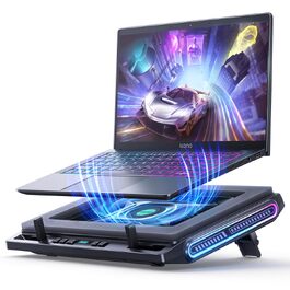 Ігровий охолоджувач для ноутбука llano V10 RGB Cooling Pad, підставка з вентиляторами, чорний