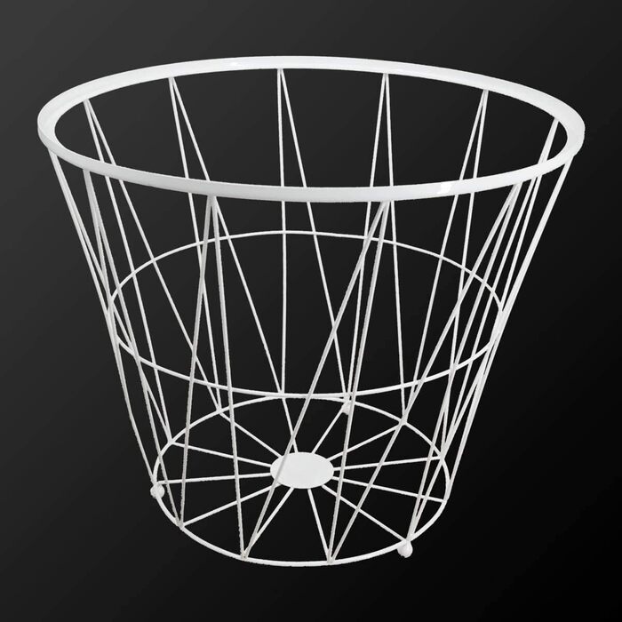 Журнальний стіл PrimoLiving Design XL, білий металевий кошик з дерев'яною кришкою, 50x40 см, стіл з місцем для зберігання, сучасний декор