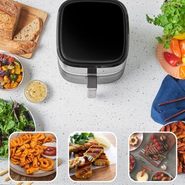 Аерофритюрниця Russell Hobbs SatisFry 4,3 л, 9 програм, Rapid AirFryer, без масла, сенсорне керування, компактна, гриль, випікання, до 200°C, модель 27610-56