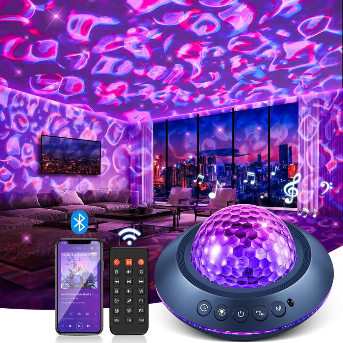 Проектор зоряного неба Sternenhimmel з Bluetooth, нічник для дітей та жінок, 300 режимів, лампа північного сяйва, декор кімнати (Ліловий)