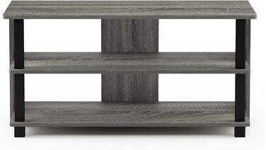 Тумба під телевізор Furinno Sully, дерево, французький дуб/чорний, 80 см, 3 рівня