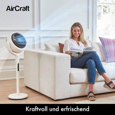 Вентилятор AirCraft Home Lume з пультом ДУ та LED підсвіткою - 3D циркулятор, регульована висота, таймер, 3 режими