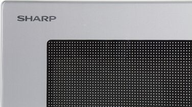 Мікрохвильова піч Sharp R204S, 20 л, 800 Вт, 6 режимів, срібляста, таймер, розморожування за вагою, скляний піддон 24,5 см