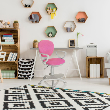Дитячий стілець / дитячий письмовий стілець KID COLOUR G1 тканина рожевий hjh OFFICE