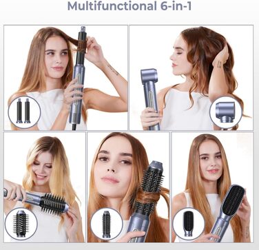 Набір для укладки волосся Hairstyler 5-в-1 з автозавиткою та фен-щіткою (Срібний)