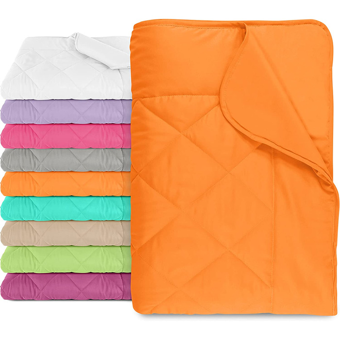 Літня ковдра npluseins 135x200 см, легка, тонка, для спекотної погоди, охолоджуюча, ідеальна для кемпінгу, саду, гостей, помаранчева