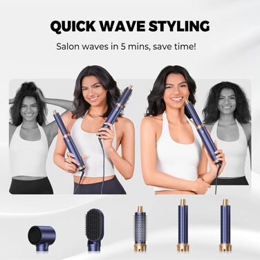 Mogawave Airstyler 5-в-1 Airbrush Pro 1000W: Фен-щітка, стайлер для волосся з іонізацією та обертанням