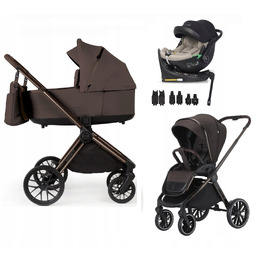 Дитячий візок 4в1 ADAMEX BUZ PRO i-size з поворотним шасі, колір Bianco Chocolate Brown
