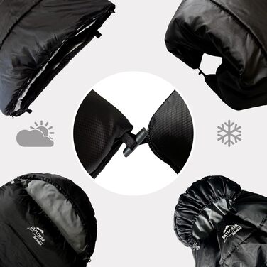Зимовий спальний мішок-ковдра EXPLORER EF-200 XXL (-18°C / +3°C), 220x80 см, 400GSM для кемпінгу, трекінгу та подорожей, чорний