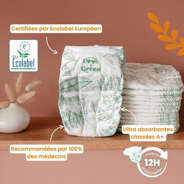 Екологічні підгузки Love & Green, розмір 3, набір на 1 місяць