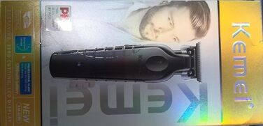 Kemei 2299 професійна машинка для стрижки волосся та бороди, електричний тример з Т-подібним лезом, бездротовий, для чоловіків, чорний